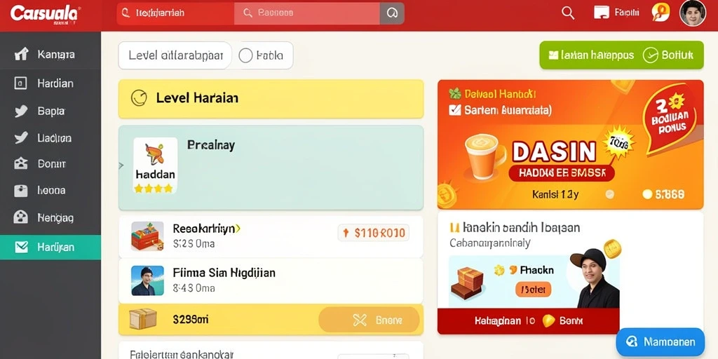 Tampilan depan aplikasi LUCKYMINO yang menarik dan modern.